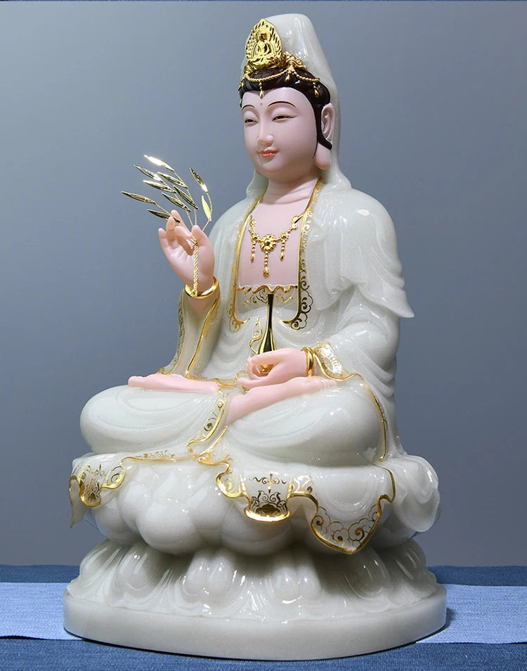 Best choice High grade gilding jade goddess GUAN YI Avalokitesvara Buddha statue HOME family protection safety Healthy worship