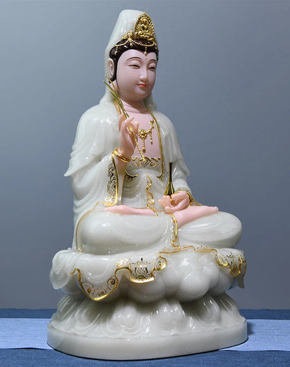 Best choice High grade gilding jade goddess GUAN YI Avalokitesvara Buddha statue HOME family protection safety Healthy worship