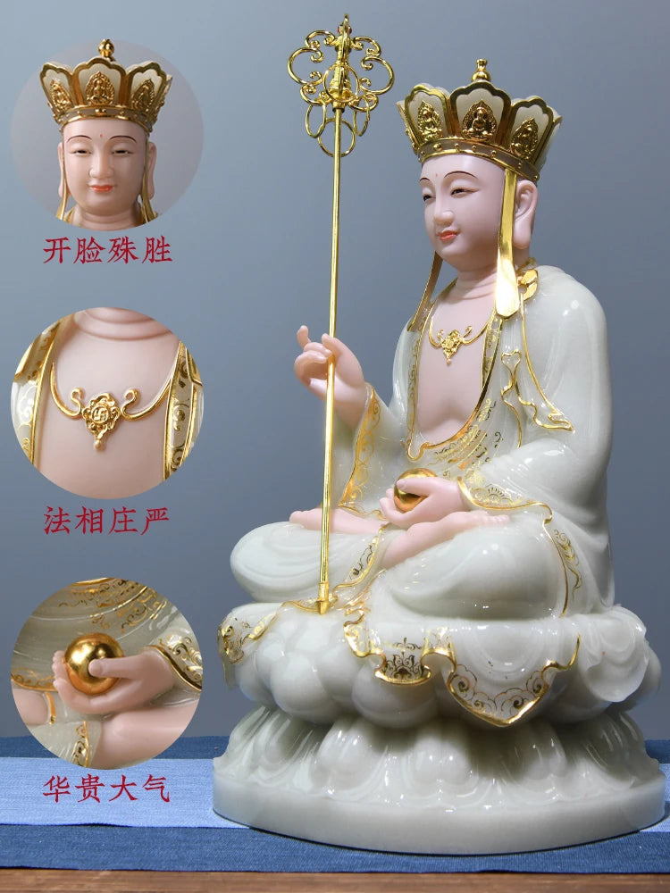 Best choice High grade gilding jade ksitigarbha Dizang pusa Buddha statue HOME family protection safety Healthy altar worship