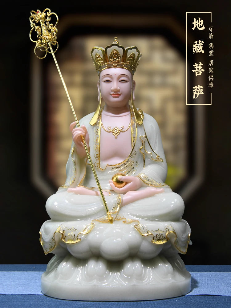 Best choice High grade gilding jade ksitigarbha Dizang pusa Buddha statue HOME family protection safety Healthy altar worship