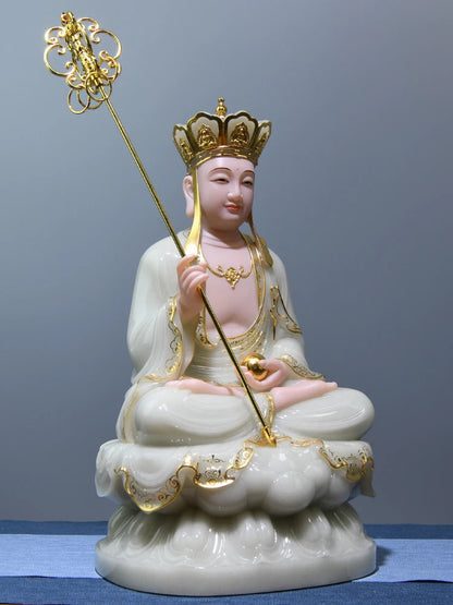 Best choice High grade gilding jade ksitigarbha Dizang pusa Buddha statue HOME family protection safety Healthy altar worship