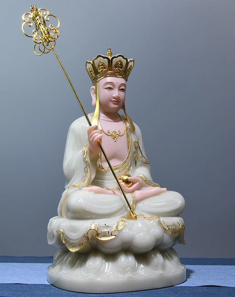 Best choice High grade gilding jade ksitigarbha Dizang pusa Buddha statue HOME family protection safety Healthy altar worship