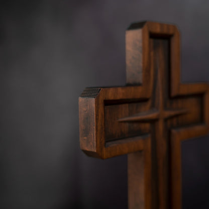 Bethlehem Star Cross Christian Cross Wooden Cross Home Room Wooden Ornament Church Decor Christian Wall Art Holy Cross 10 Inch