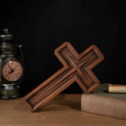 Bethlehem Star Cross Christian Cross Wooden Cross Home Room Wooden Ornament Church Decor Christian Wall Art Holy Cross 10 Inch