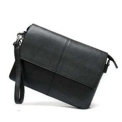 Big Black Cluth Purse With Shoulder Strap Genuine Leather Clutch Bag Storeage Washing Bags For Men Travel Zipper Clutches Male