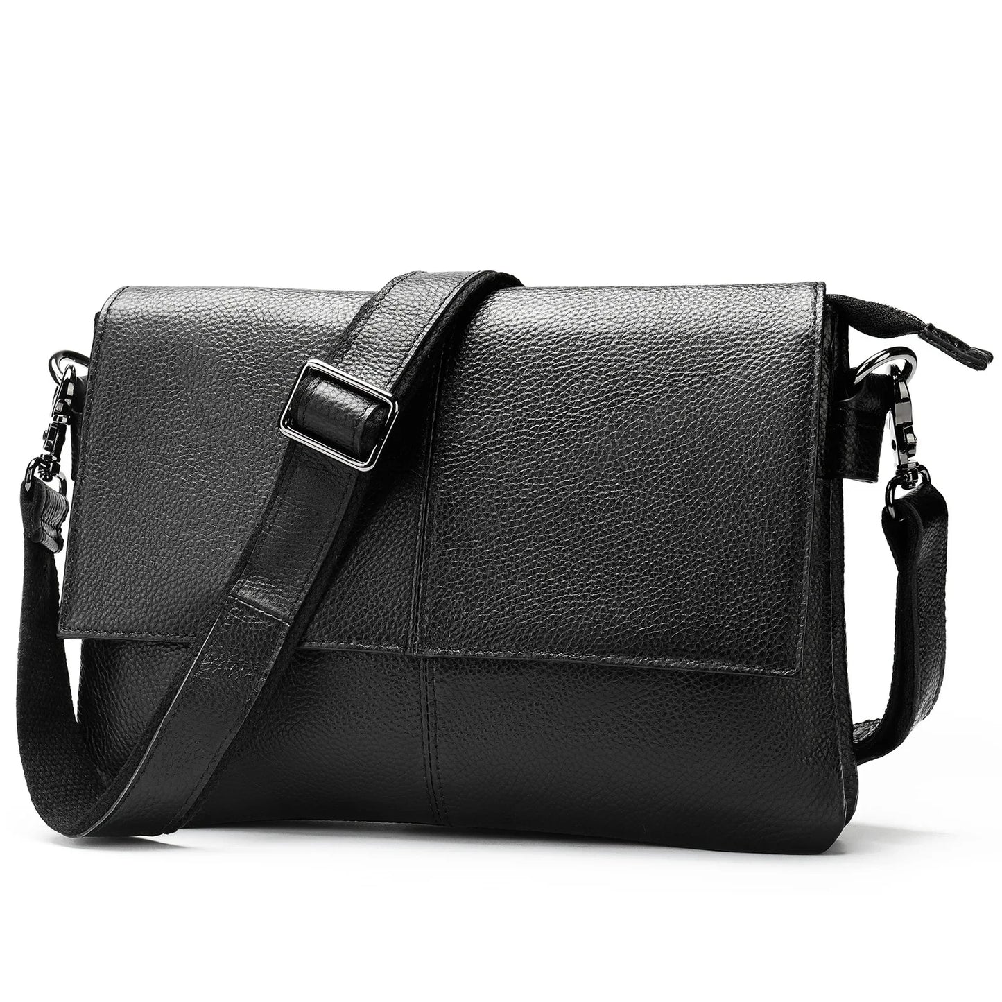 Big Black Cluth Purse With Shoulder Strap Genuine Leather Clutch Bag Storeage Washing Bags For Men Travel Zipper Clutches Male