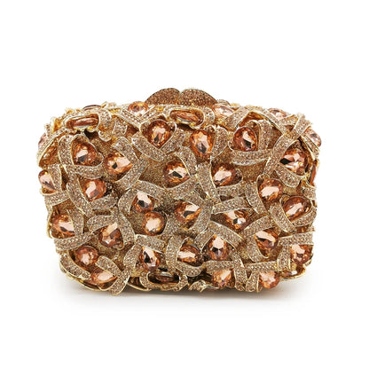 Big Blue Rhinestone Gemstone Evening Bags Clutch Purse Women Crystal Diamond Evening Clutch Bag Luxury Ladies Chain Party Purse