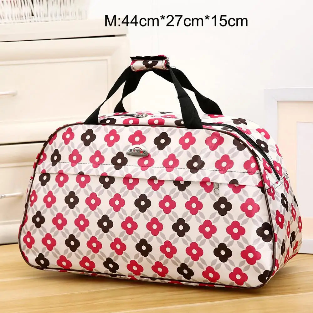 Big Capacity Women Travel Bags Men Luggage Travel Duffel Bags Nylon Waterproof Daily Travel Handbag Female Flower Print HandBag
