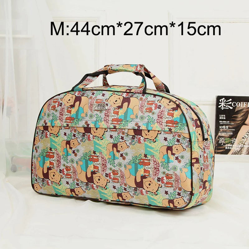 Big Capacity Women Travel Bags Men Luggage Travel Duffel Bags Nylon Waterproof Daily Travel Handbag Female Flower Print HandBag
