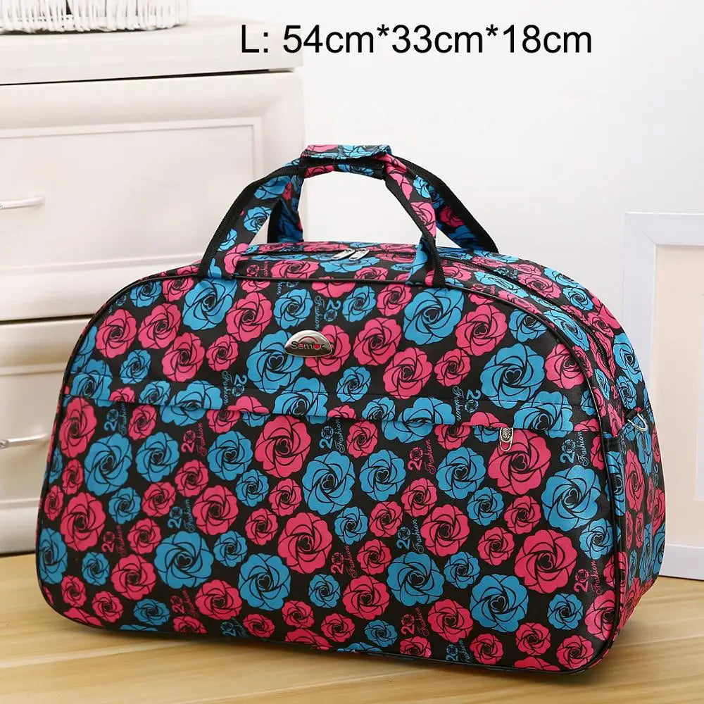 Big Capacity Women Travel Bags Men Luggage Travel Duffel Bags Nylon Waterproof Daily Travel Handbag Female Flower Print HandBag