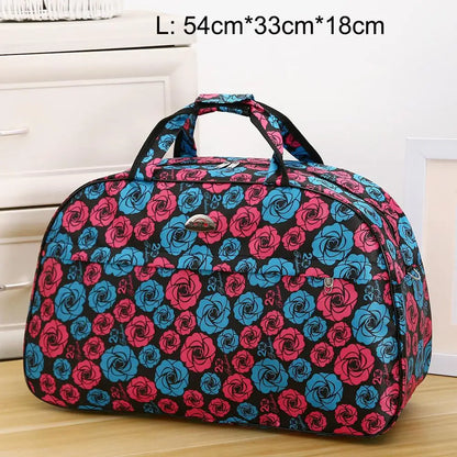 Big Capacity Women Travel Bags Men Luggage Travel Duffel Bags Nylon Waterproof Daily Travel Handbag Female Flower Print HandBag
