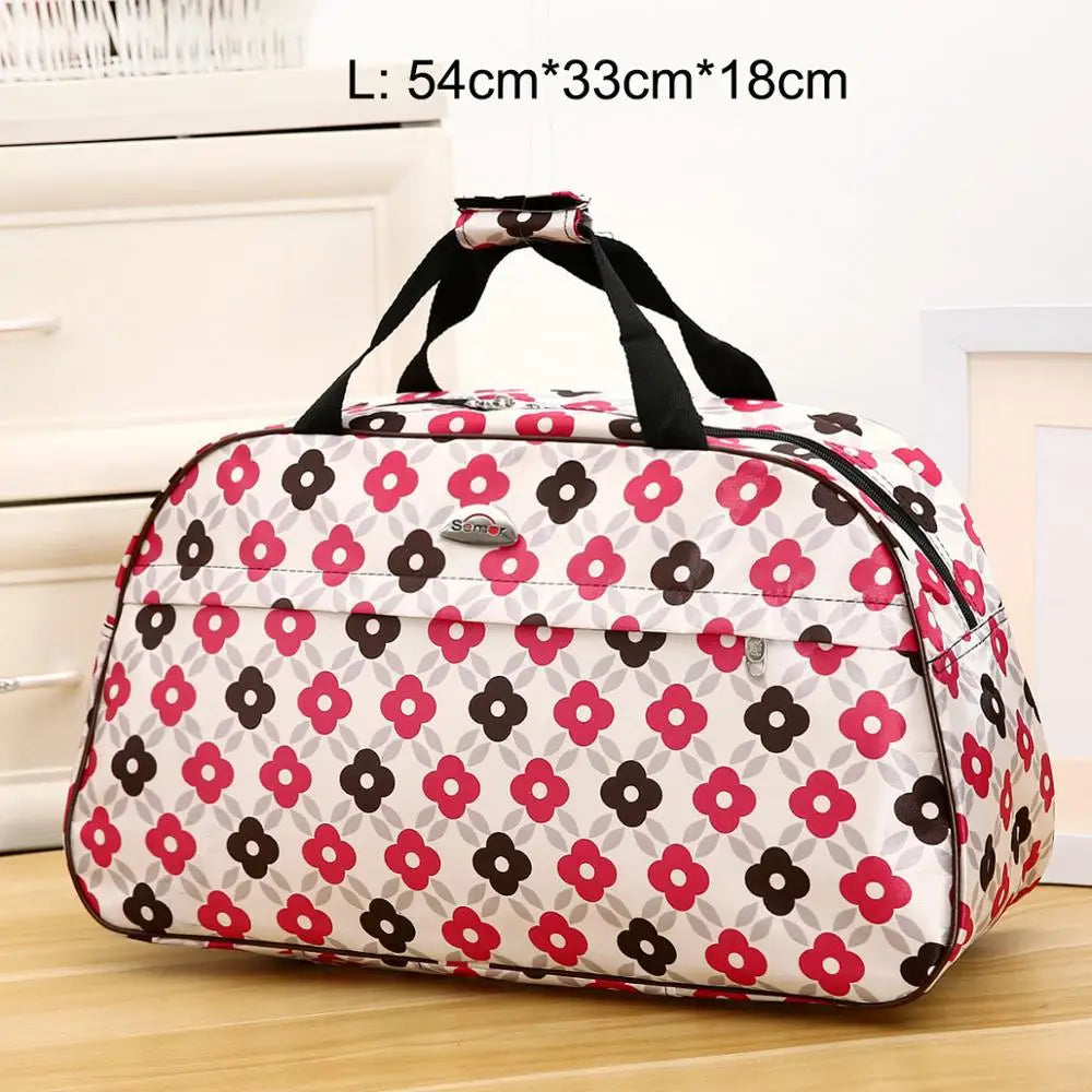 Big Capacity Women Travel Bags Men Luggage Travel Duffel Bags Nylon Waterproof Daily Travel Handbag Female Flower Print HandBag