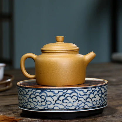 Big De Zhong Zisha Kettle, Yixing Handmade Pot, Kung-Fu Teaware, Purple Clay, Drinkware for Puer Green and Black, 400ml