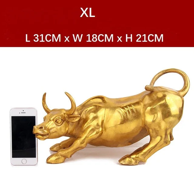 Big Wall Street Bronze Fierce Bull OX Statue