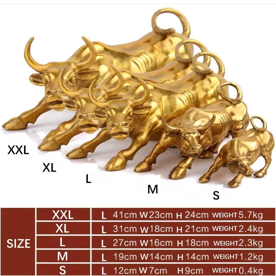 Big Wall Street Bronze Fierce Bull OX Statue
