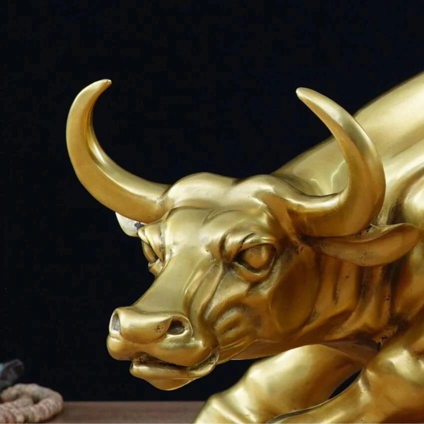 Big Wall Street Bronze Fierce Bull OX Statue