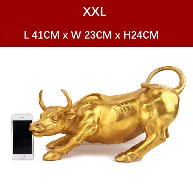 Big Wall Street Bronze Fierce Bull OX Statue