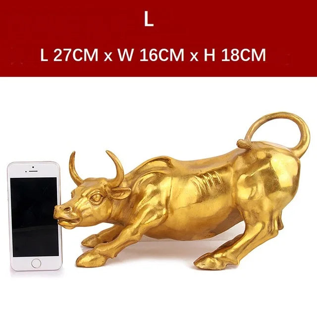 Big Wall Street Bronze Fierce Bull OX Statue