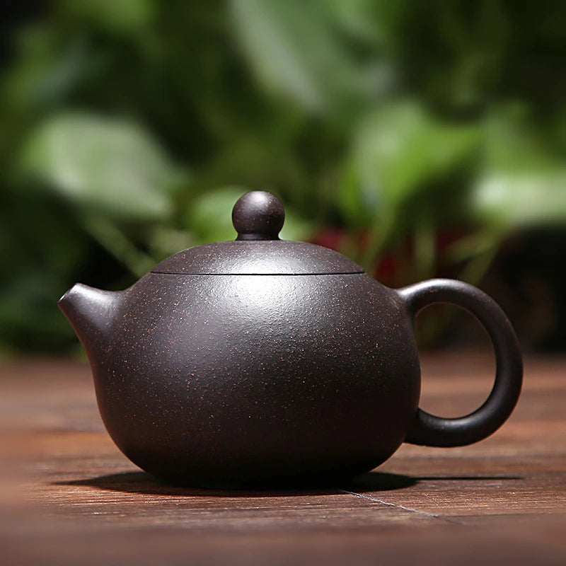 Big promotion real yixing zisha tea pot ball shaped infuser holes marked xishi pot black galaxy clay pot of tea xishi tea pot