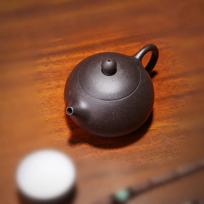 Big promotion real yixing zisha tea pot ball shaped infuser holes marked xishi pot black galaxy clay pot of tea xishi tea pot