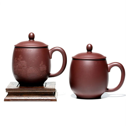 Big tea cup 450ML big authentic yixing zisha coffee cup High-grade tea cup Real Yixing Zisha tea pot Hand made Sculpture