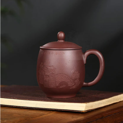 Big tea cup 450ML big authentic yixing zisha coffee cup High-grade tea cup Real Yixing Zisha tea pot Hand made Sculpture
