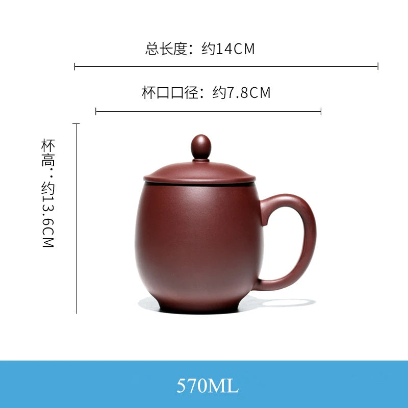 Big tea cup 450ML big authentic yixing zisha coffee cup High-grade tea cup Real Yixing Zisha tea pot Hand made Sculpture