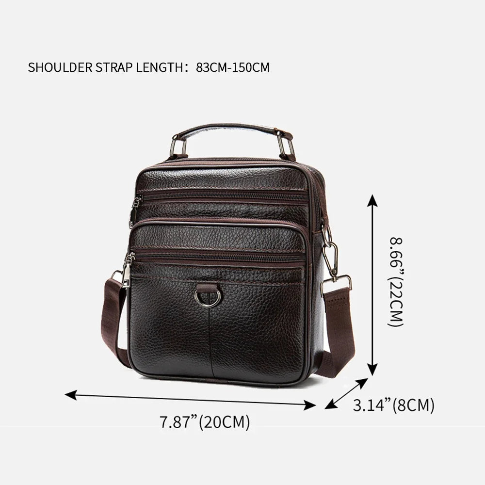 Black 100% Genuine Leather Men's Shoulder Messenger Bag for Men Crossbody Bags new Small Man Designer Handbag Bolso Male