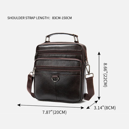 Black 100% Genuine Leather Men's Shoulder Messenger Bag for Men Crossbody Bags new Small Man Designer Handbag Bolso Male