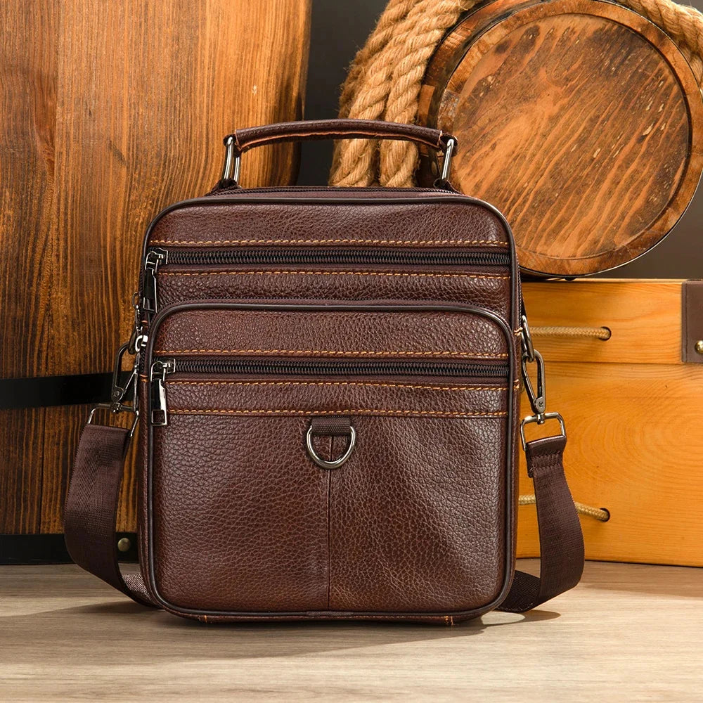 Black 100% Genuine Leather Men's Shoulder Messenger Bag for Men Crossbody Bags new Small Man Designer Handbag Bolso Male