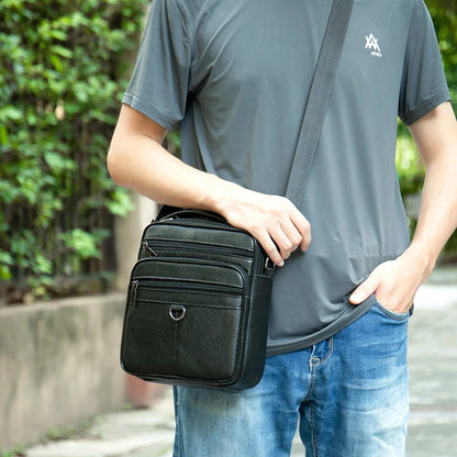 Black 100% Genuine Leather Men's Shoulder Messenger Bag for Men Crossbody Bags new Small Man Designer Handbag Bolso Male