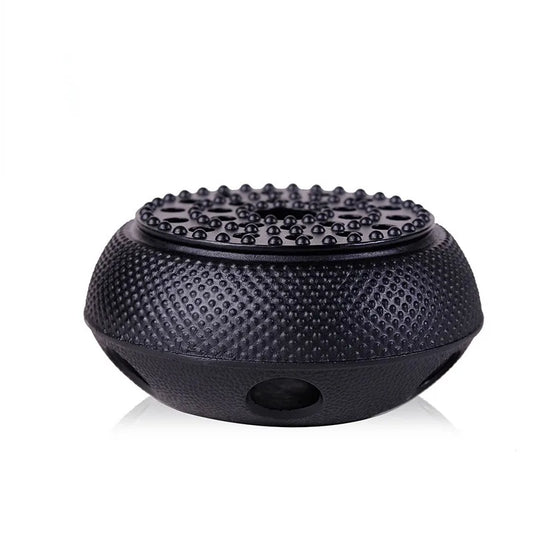 Black Cast Iron Teapot Warmer Candle Stand Holder Stove Heater Tea Pot Holder for Heating Tea, Coffee and Milk