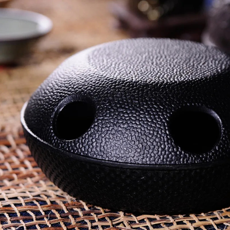 Black Cast Iron Teapot Warmer Candle Stand Holder Stove Heater Tea Pot Holder for Heating Tea, Coffee and Milk