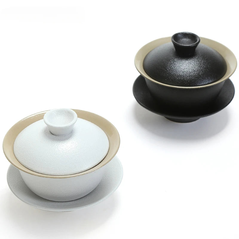 Black Ceramics Gaiwan  Boutique with Cover Teacup Home Handmade Tea Tureen Chinese Tea Ceremony Accessories Customized Tea Sets