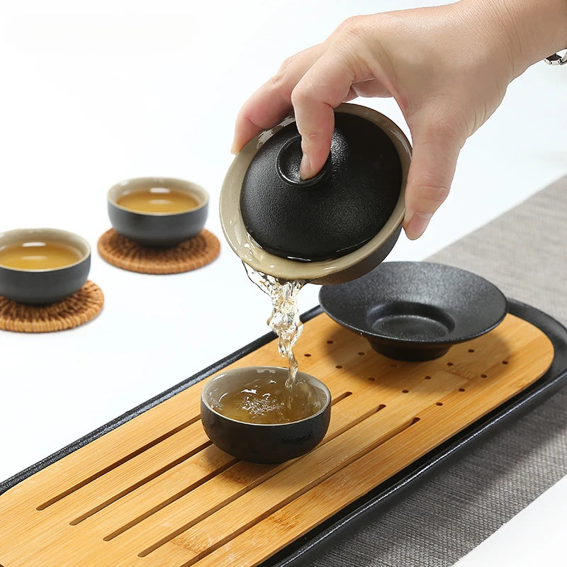 Black Ceramics Gaiwan  Boutique with Cover Teacup Home Handmade Tea Tureen Chinese Tea Ceremony Accessories Customized Tea Sets