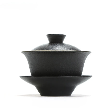 Black Ceramics Gaiwan  Boutique with Cover Teacup Home Handmade Tea Tureen Chinese Tea Ceremony Accessories Customized Tea Sets
