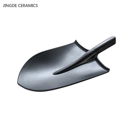 Black Creative Melamine Plate Shovel model Barbecue plates Restaurant barbecue salad dinner plates Household plastic tableware