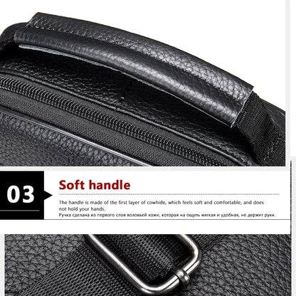 Black Fashion Men Messenger s Genuine Leather Handbags Man Luxury Brand Male Crossbody for Mini Pad Boy Shoulder Bag