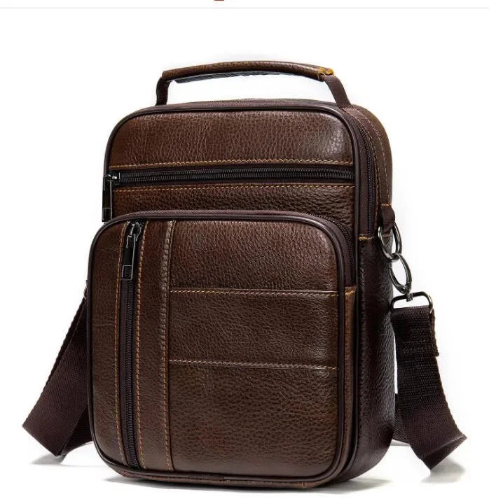 Black Fashion Men Messenger s Genuine Leather Handbags Man Luxury Brand Male Crossbody for Mini Pad Boy Shoulder Bag