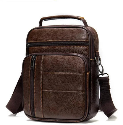 Black Fashion Men Messenger s Genuine Leather Handbags Man Luxury Brand Male Crossbody for Mini Pad Boy Shoulder Bag