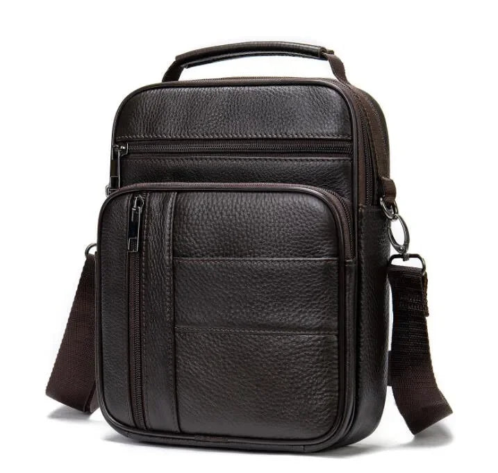 Black Fashion Men Messenger s Genuine Leather Handbags Man Luxury Brand Male Crossbody for Mini Pad Boy Shoulder Bag