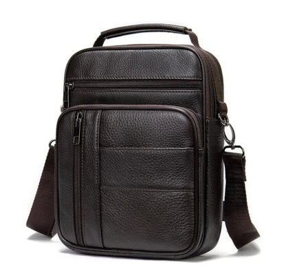 Black Fashion Men Messenger s Genuine Leather Handbags Man Luxury Brand Male Crossbody for Mini Pad Boy Shoulder Bag