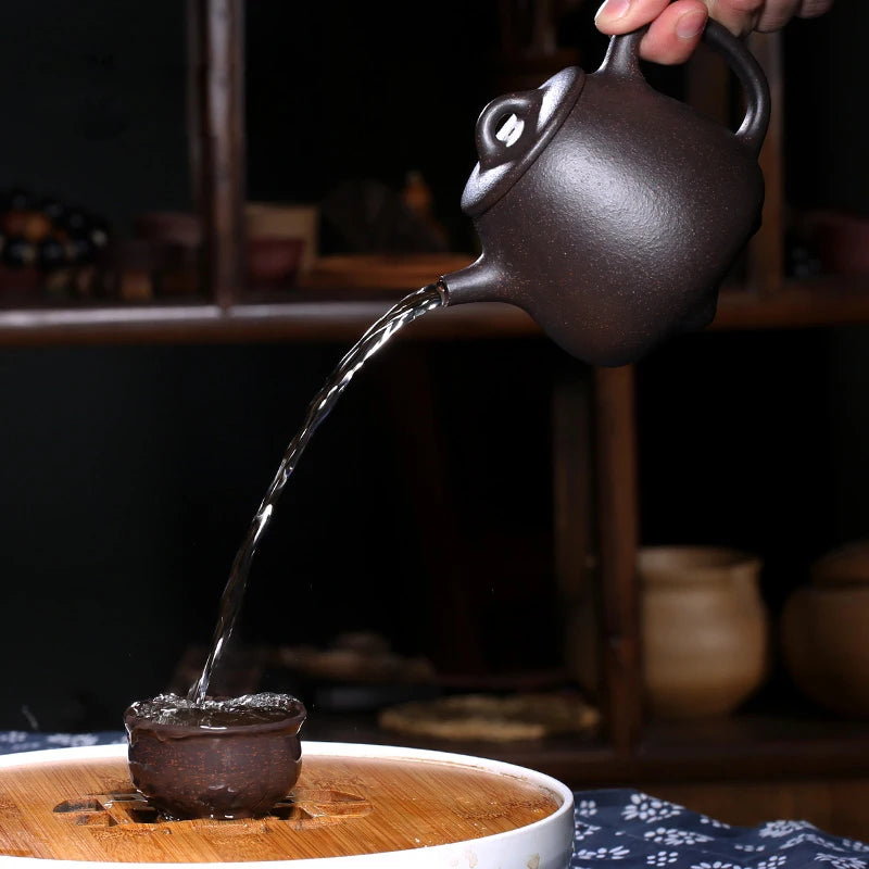 [Black Galaxy] Zanghutianxia Yixing Raw Ore Mud Material Pure Handmade Purple Clay Teapot Kung Fu Tea Set High Stone Ladle