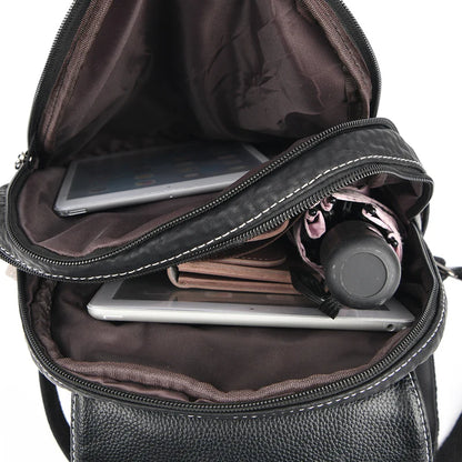 Black Large Capacity SchoolBag For Teenager Girl's Multifunction Casual Women's Designer Backpacks Fashion PU Leather Backpack