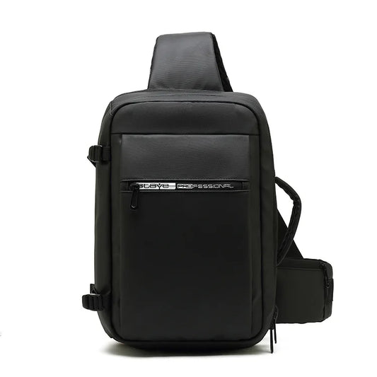 Black Man Bag USB Charging Shoulder Bags  9.7 inch ipad Tote Bags for Documents RFID Anti-theft Travel Strap Handbag