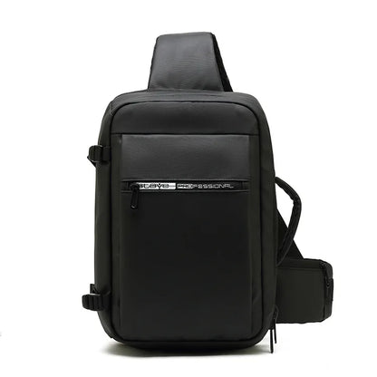 Black Man Bag USB Charging Shoulder Bags  9.7 inch ipad Tote Bags for Documents RFID Anti-theft Travel Strap Handbag