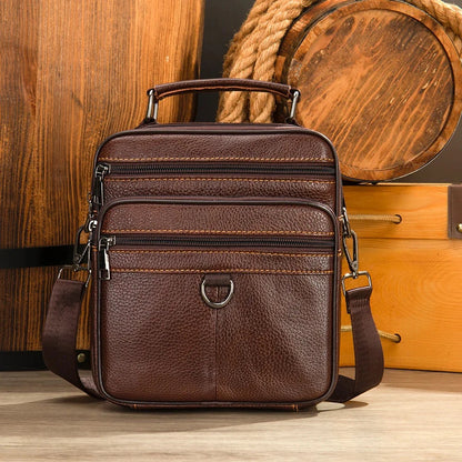 Black New Genuine Leather Crossbody Male Messenger Casual Business Briefcase Style Men Shoulder Bag