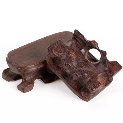 Black Sandalwood Root Carving Base Bracket, Solid Wood Bracket, Bottom Bracket, Red Wood Handicraft Stone, strange Stone