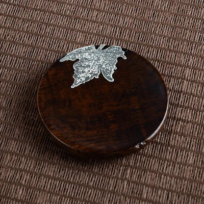 Black Sandalwood Solid Wood Tea Mat Circular Square Tea Bowl Coaster Chinese Six Gentlemen Kungfu Tea Set Accessories