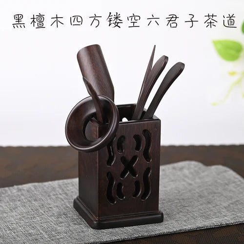Black Sandalwood Tea Ceremony Chicken Wings, 6 Gentlemen Kungfu Tea Set Accessories, Tea Making Tools, Tea Clip Spoon